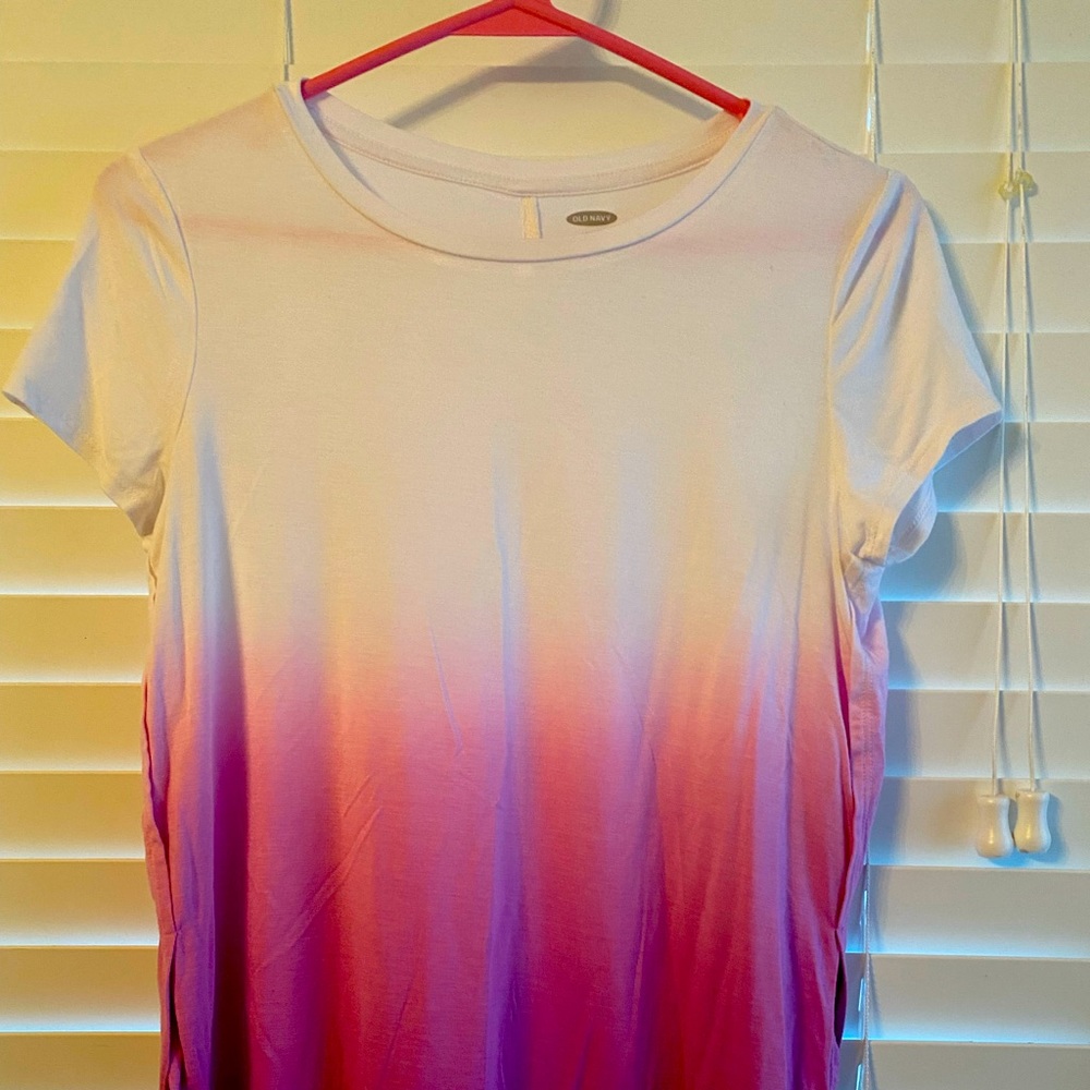 Old Navy Girls Short Sleeve Ombré Shirt size L (10-12)